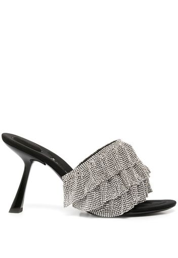 Alexander Wang Nala 105mm ruffle-crystal mules - Schwarz