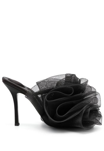 Alexander Wang ruched tulle mules - Schwarz