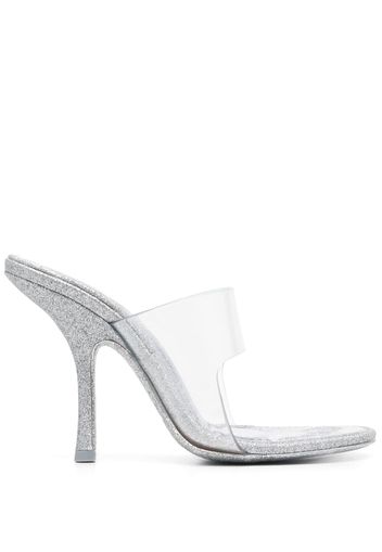 Alexander Wang Nudie 110mm glitered mules - Silber