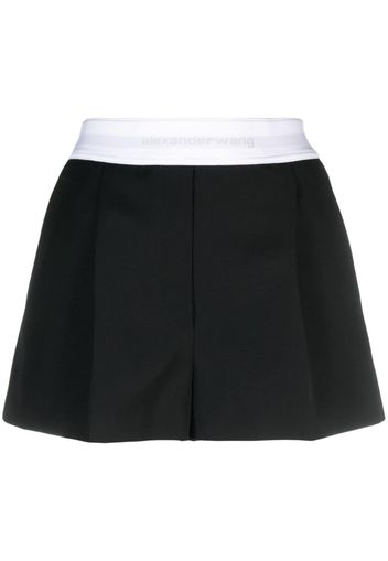 Alexander Wang logo-waistband wool shorts - Schwarz