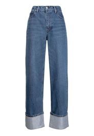 Alexander Wang crystal-embellished wide-leg jeans - Blau