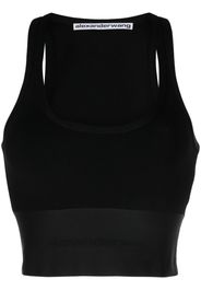 Alexander Wang logo-waistband cropped tank top - Schwarz