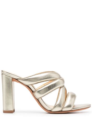 Alexandre Birman 100mm crossover leather mules - Gelb