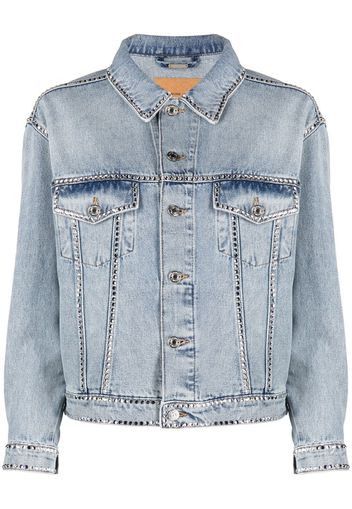 Alexandre Vauthier crystal-embellished denim jacket - Blau