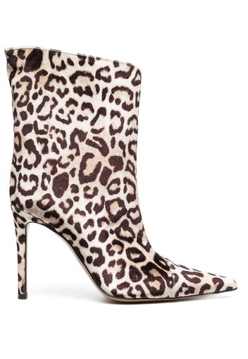 Alexandre Vauthier Alex velvet leopard-print boots - Braun