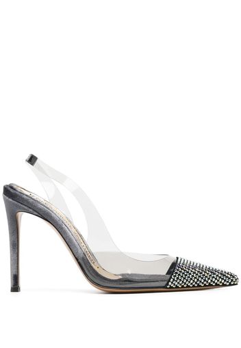 Alexandre Vauthier rhinestone-embellished slingback pumps - Weiß