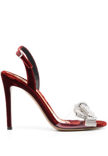 Alexandre Vauthier 105 mm crystal-embellished velvet sandals - Rot