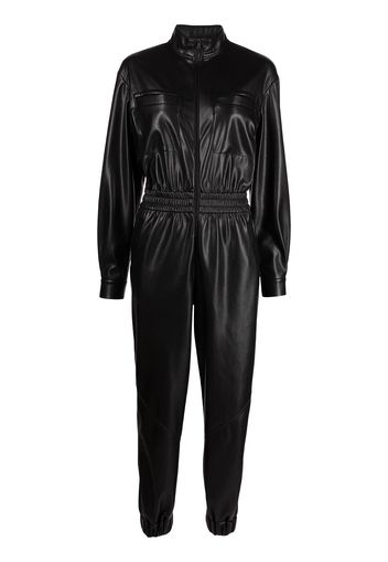 Alice+Olivia Jumpsuit in Lederoptik - Schwarz