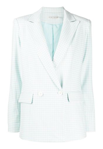 alice + olivia Justin houndstooth-pattern double-breasted blazer - Blau