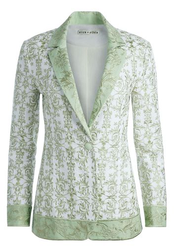 alice + olivia Macey floral-embroidered blazer - Grün