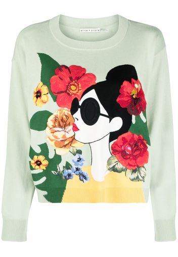 alice + olivia Gleeson Stace cotton jumper - Grün