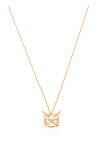 Aliita 9kt yellow gold drum pendant necklace