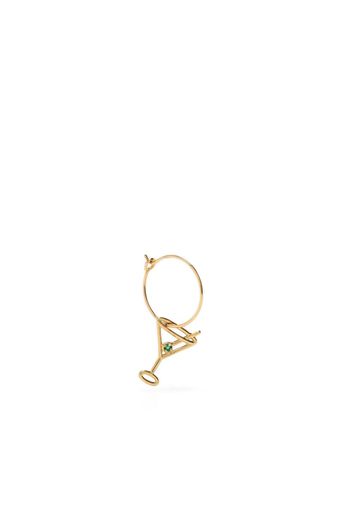 Aliita 9kt yellow gold Martini Esmeralda emerald hoop earring