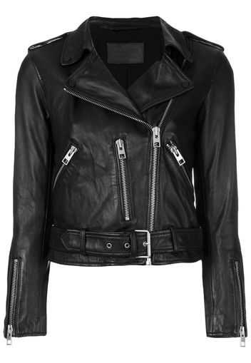 AllSaints Cropped-Jacke mit Reißverschluss - Schwarz