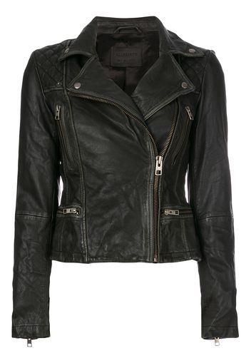 AllSaints Bikerjacke aus Leder - Schwarz