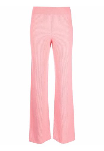 Allude ribbed-knit cashmere trousers - Rosa