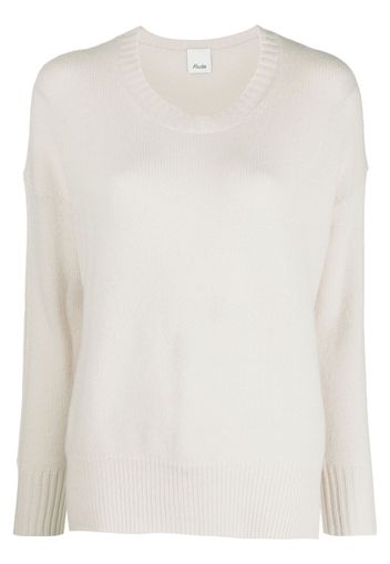 Allude ribbed-trim crew-neck jumper - Nude