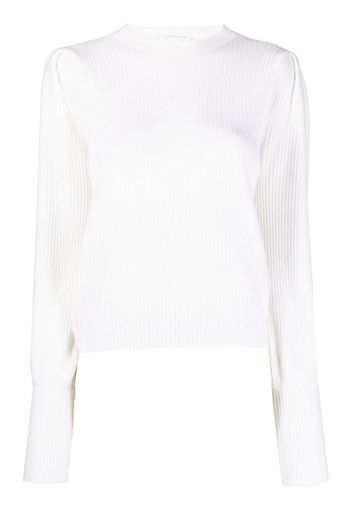 Allude puff-sleeved cashmere jumper - Weiß