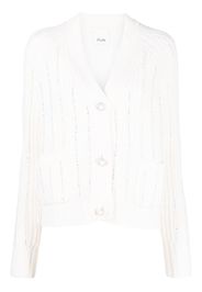 Allude rhinestone-embellished wool-blend cardigan - Weiß