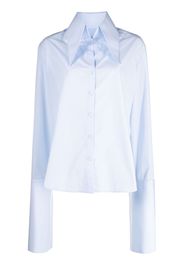Almaz split-detail poplin-cotton shirt - Blau