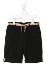 Alviero Martini Kids Joggingshorts mit Ripsbandbesatz - Schwarz