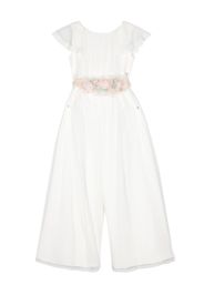 AMAYA tulle wide-leg jumpsuit - Weiß