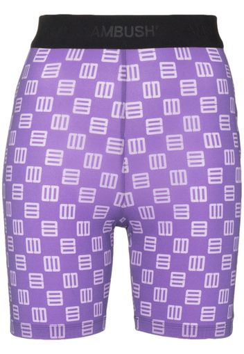 AMBUSH MONOGRAM SHORT LEGGINGS CHIVE BLOSSOM LA - Violett