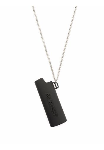AMBUSH logo lighter case pendant necklace - Silber