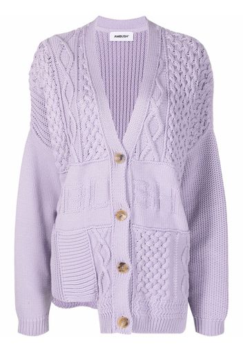 AMBUSH PATCHWORK KNIT CARDIGAN LAVENDULA NO COL - Violett