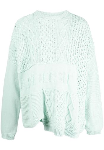 AMBUSH PATCHWORK KNIT CREWNECK GREEN LILY NO CO - Grün