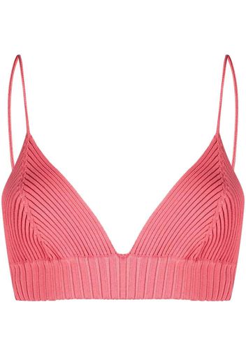 AMBUSH ribbed-knit slip-on bralette - Rosa