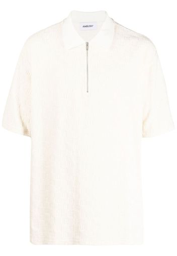 AMBUSH monogram-textured polo shirt - Weiß