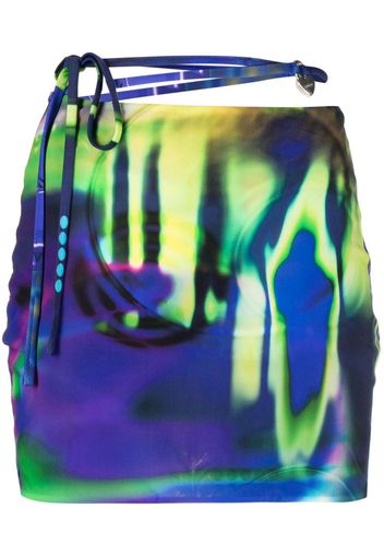 AMBUSH tie-dye tied-waist miniskirt - Blau