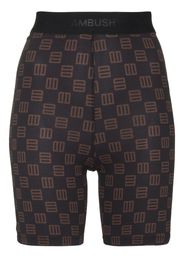AMBUSH MONOGRAM SHORT LEGGINGS BLACK CHOCOLATE - Schwarz