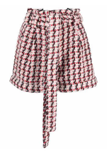 Amen houndstooth pattern tweed shorts - Rot