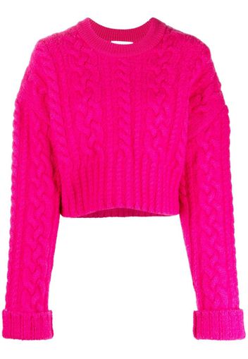 AMI Paris Pullover mit Zopfmuster - Rosa