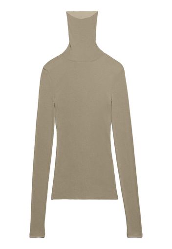 AMI Paris Gerippter Pullover mit Stehkragen - Nude