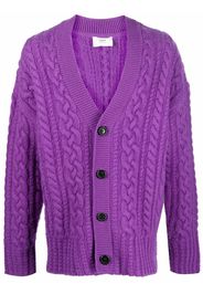 AMI Paris Cardigan mit Zopfmuster - Violett