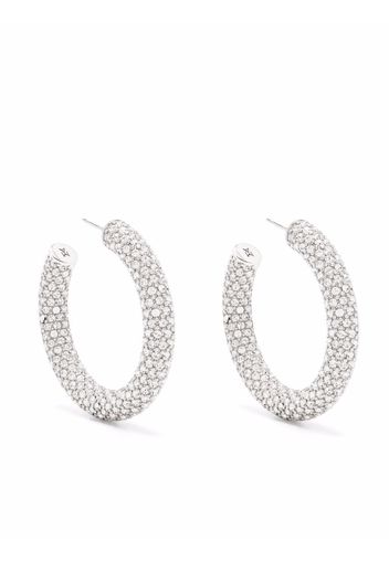 Amina Muaddi Cameron crystal-embellished hoops - WHITE