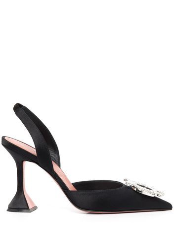 Amina Muaddi Begum crystal-buckle slingback pumps - Schwarz