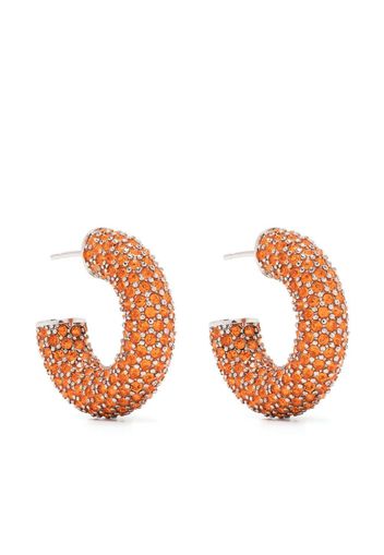 AMINA MUADDI crystal-embellished hoop earrings - Orange