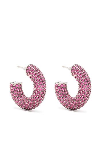 Amina Muaddi Cameron crystal-embellished hoop earrings - Silber