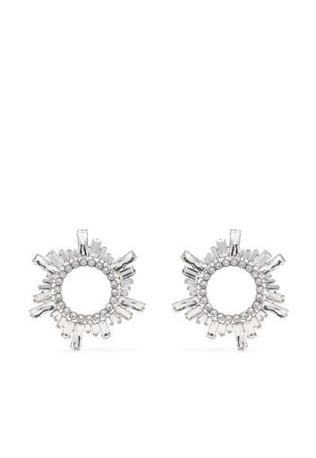 Amina Muaddi round crystal stud earrings - Silber