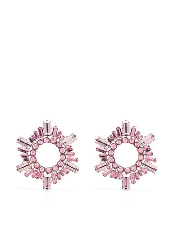 Amina Muaddi Begum crystal-embellished earrings - SILVER BASE LIGHT PINK CRYSTAL