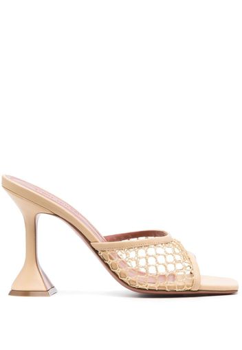 Amina Muaddi Lupita Net Mules 105mm - Nude