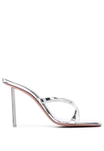 Amina Muaddi metallic high-heel sandals - Silber