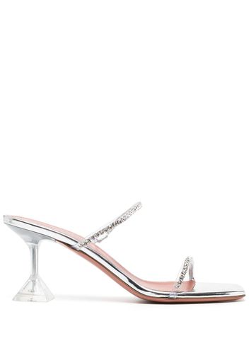 Amina Muaddi Gilda 80mm crystal-embellished mules - Silber