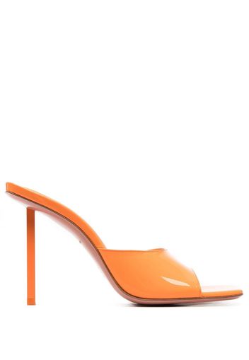 Amina Muaddi Laura calf leather mules - Orange