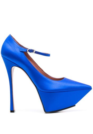 Amina Muaddi Angelica 150mm satin pumps - Blau