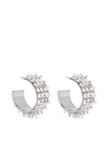 Amina Muaddi Karma crystal-embellished hoop earrings - Silber